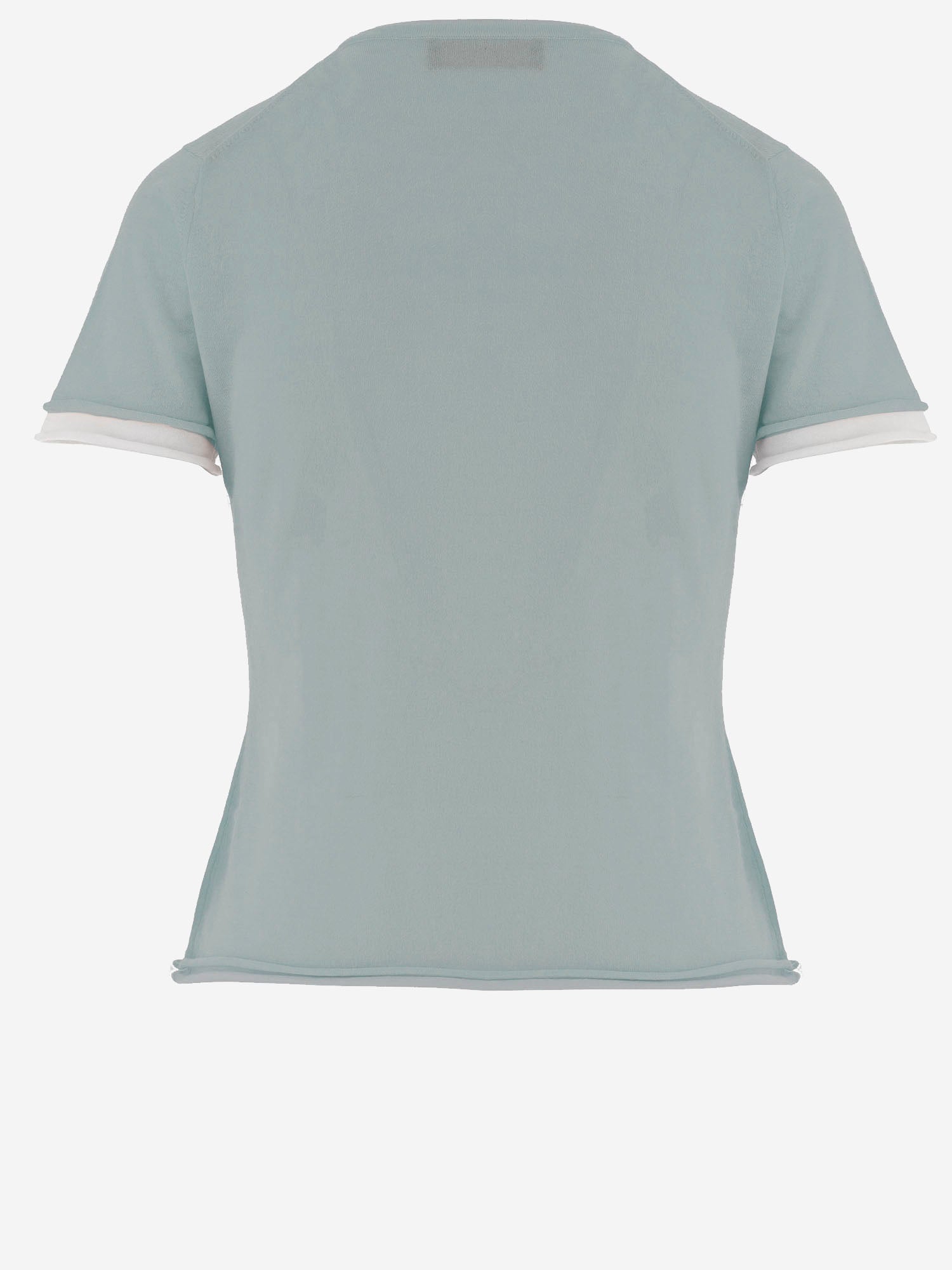 T-SHIRT IN CASHMERE CON BORDI A CONTRASTO KNJP2616 128 ARCH4 