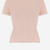 T-SHIRT IN CASHMERE CON BORDI A CONTRASTO KNJP2616 139 ARCH4 