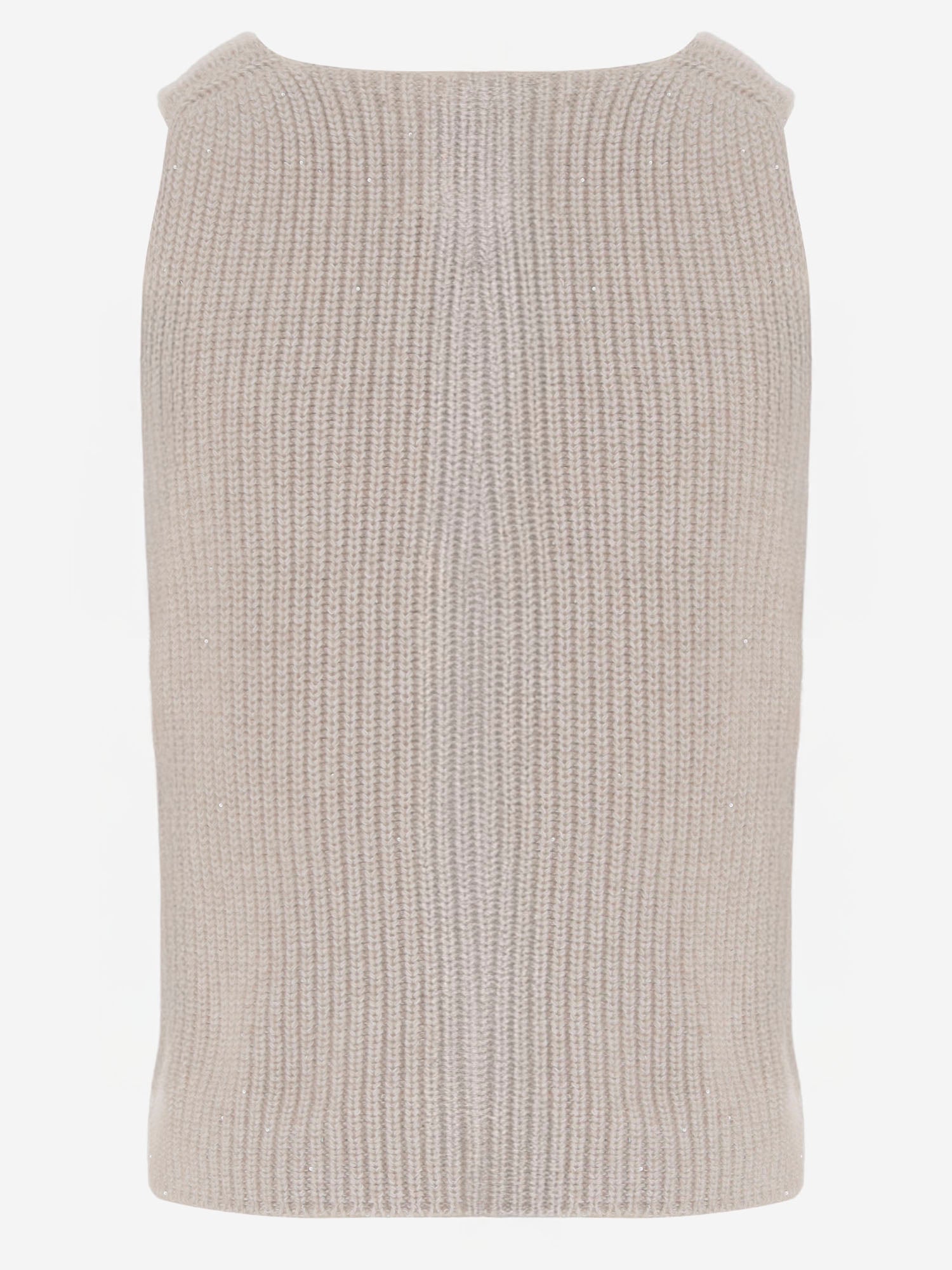 GILET IN MISTO CASHMERE E COTONE CON PAILLETTES KNVS2696 263 ARCH4 
