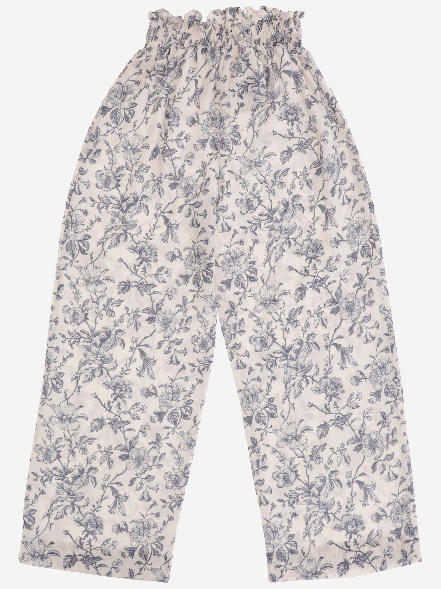 PANTALONI IN MISTO LINO CON MOTIVO FLOREALE 04618057 325 BABE & TESS KIDS 
