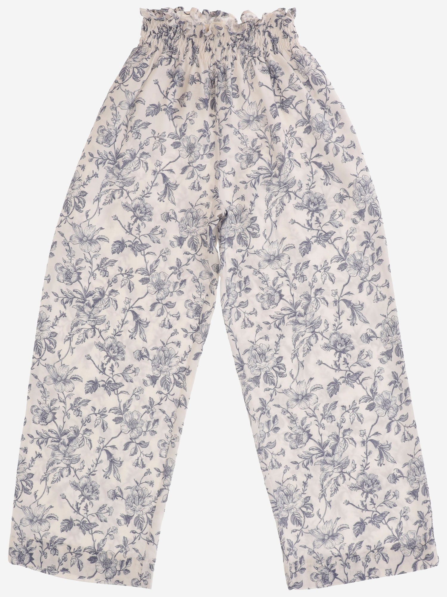 PANTALONI IN MISTO LINO CON MOTIVO FLOREALE 04618057 325 BABE & TESS KIDS 