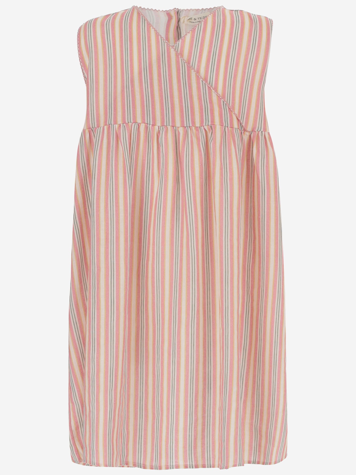 Abito in misto lino a righe 19618091 073 BABE & TESS KIDS 