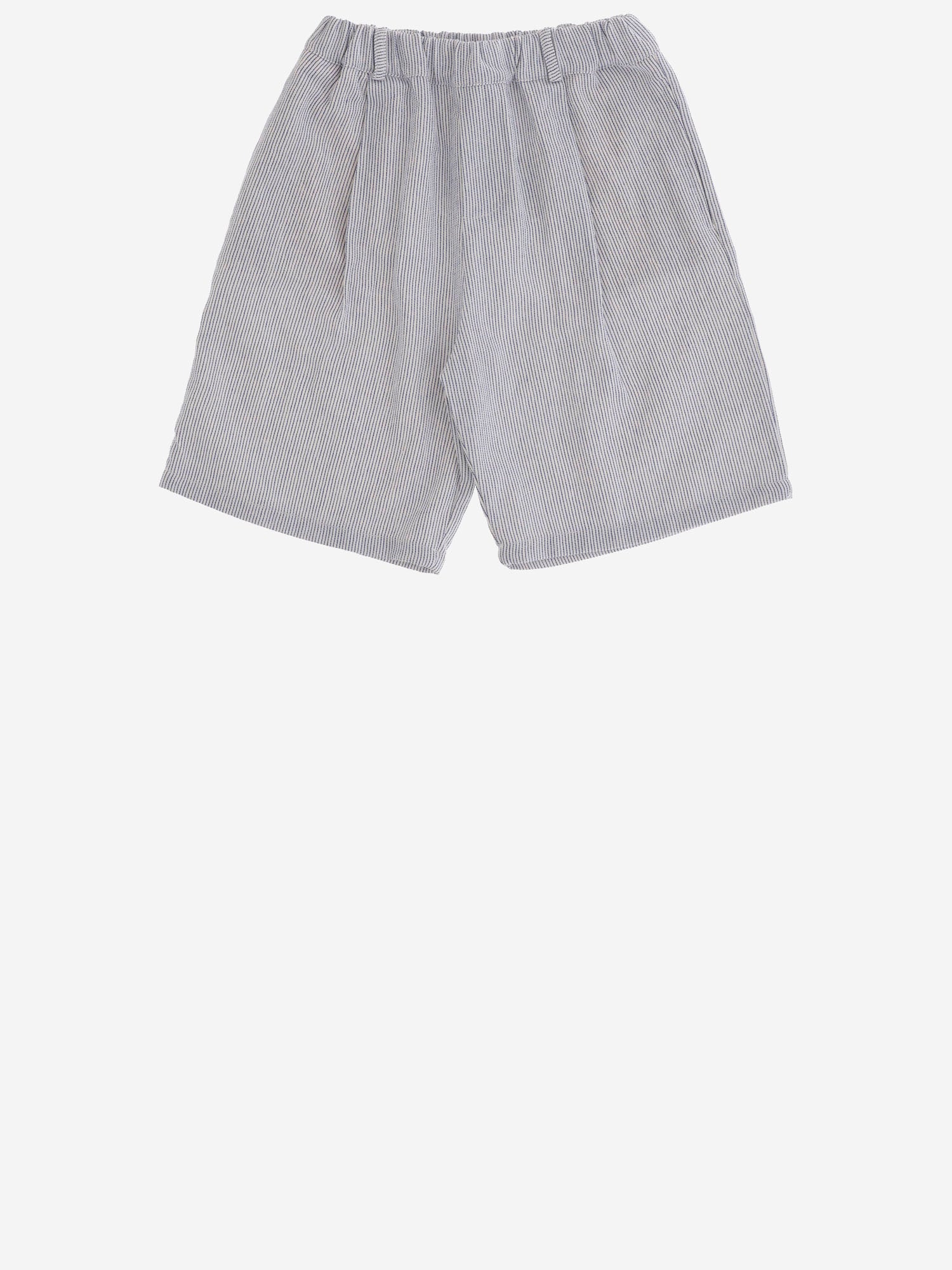 PANTALONI CORTI IN MISTO COTONE A RIGHE 24618064 123 BABE & TESS KIDS 