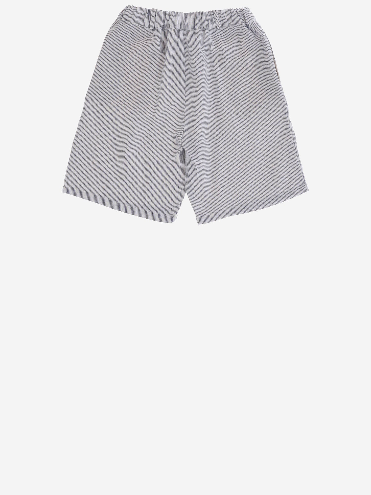 PANTALONI CORTI IN MISTO COTONE A RIGHE 24618064 123 BABE & TESS KIDS 