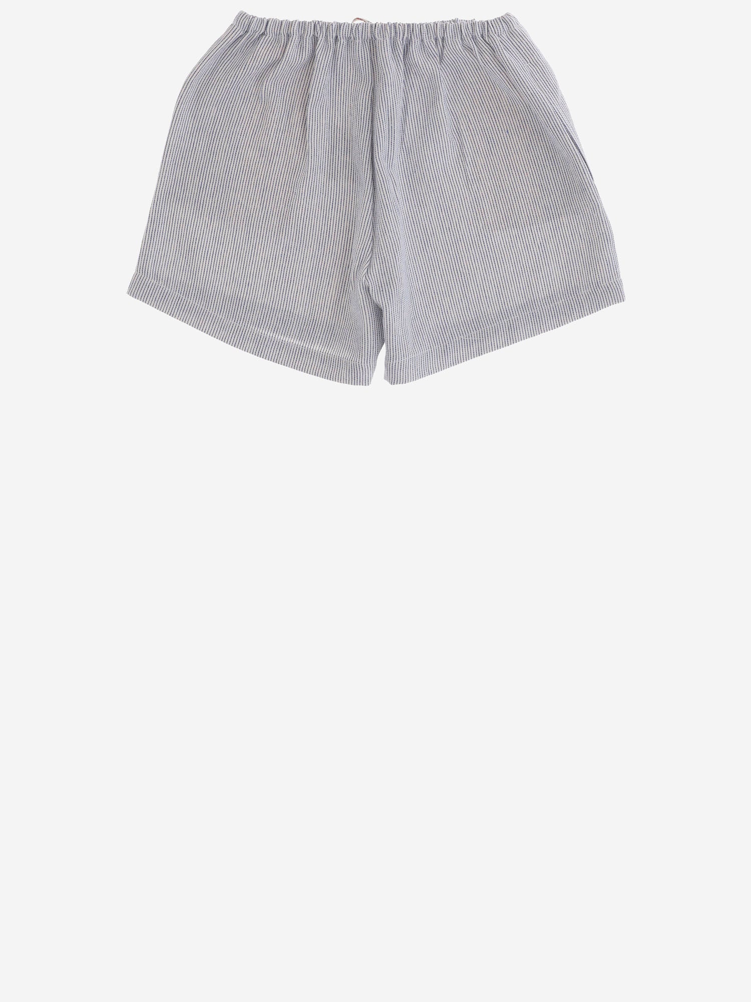 PANTALONI CORTI IN MISTO COTONE A RIGHE 35618060 123 BABE & TESS KIDS 