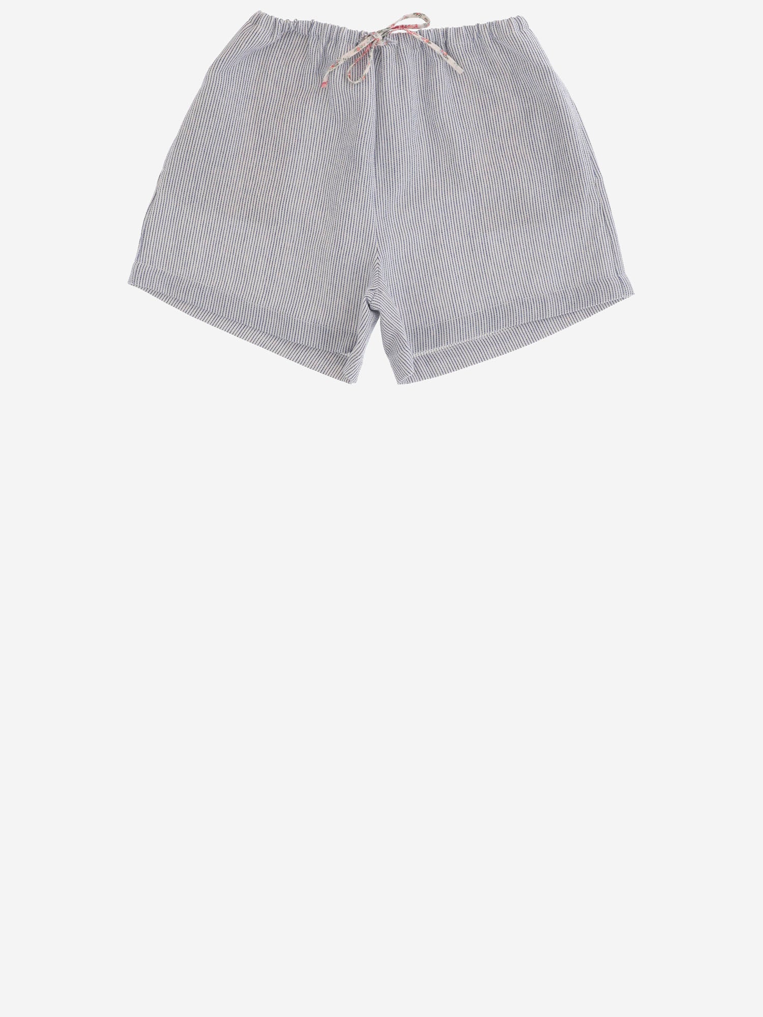 PANTALONI CORTI IN MISTO COTONE A RIGHE 35618060 123 BABE & TESS KIDS 