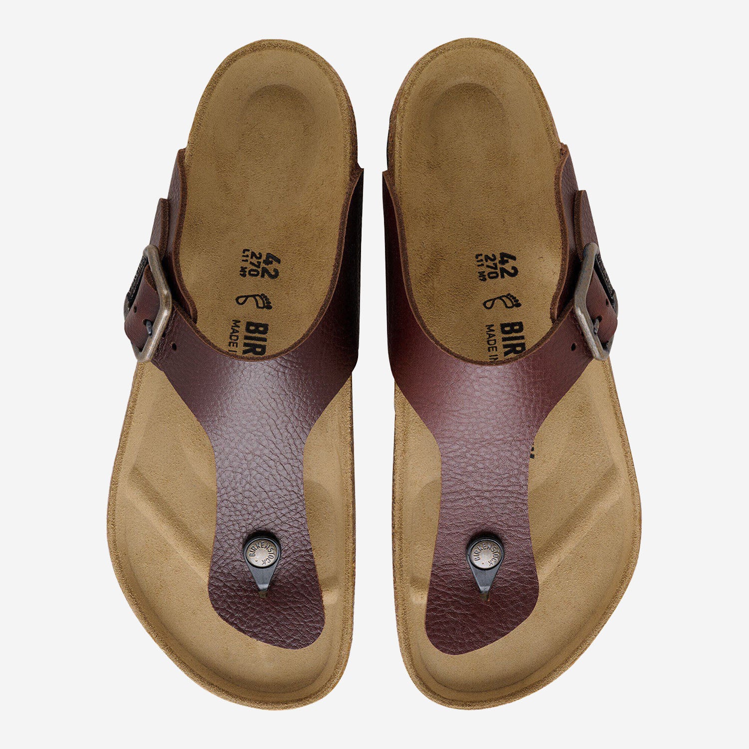 SANDALI GIZEH IN PELLE 1031400 WOODROAST BIRKENSTOCK 