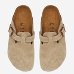 SABOT BOSTON IN PELLE SCAMOSCIATA 1027875 TAUPE BIRKENSTOCK KIDS 