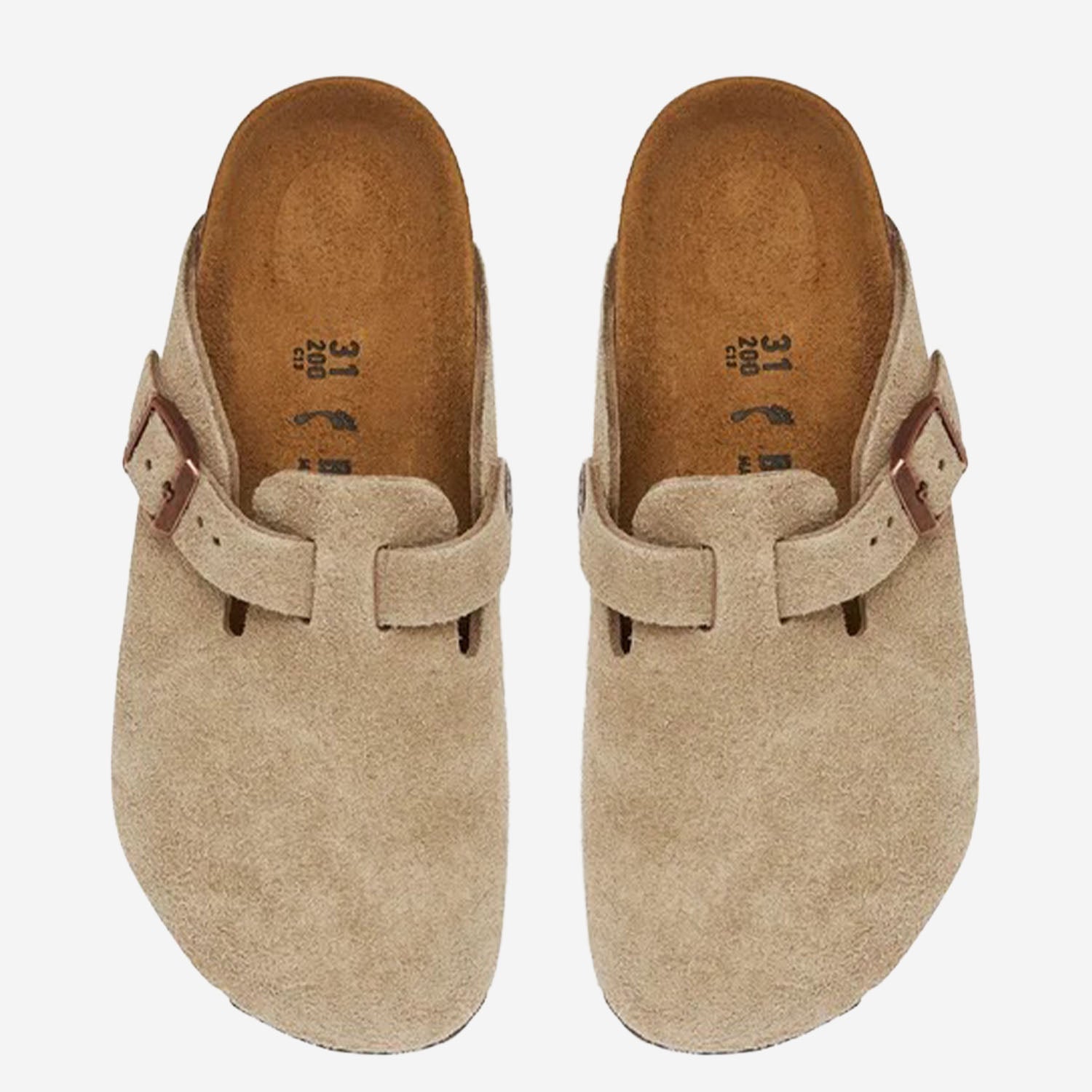 SABOT BOSTON IN PELLE SCAMOSCIATA 1027875 TAUPE BIRKENSTOCK KIDS 