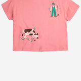 T-SHIRT IN COTONE CON LOGO B126AC004 PINK BOBO CHOSES KIDS 