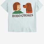 T-SHIRT IN COTONE CON LOGO B126AC011 LIGHTBLUE BOBO CHOSES KIDS 