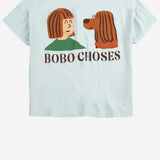 T-SHIRT IN COTONE CON LOGO B126AC011 LIGHTBLUE BOBO CHOSES KIDS 