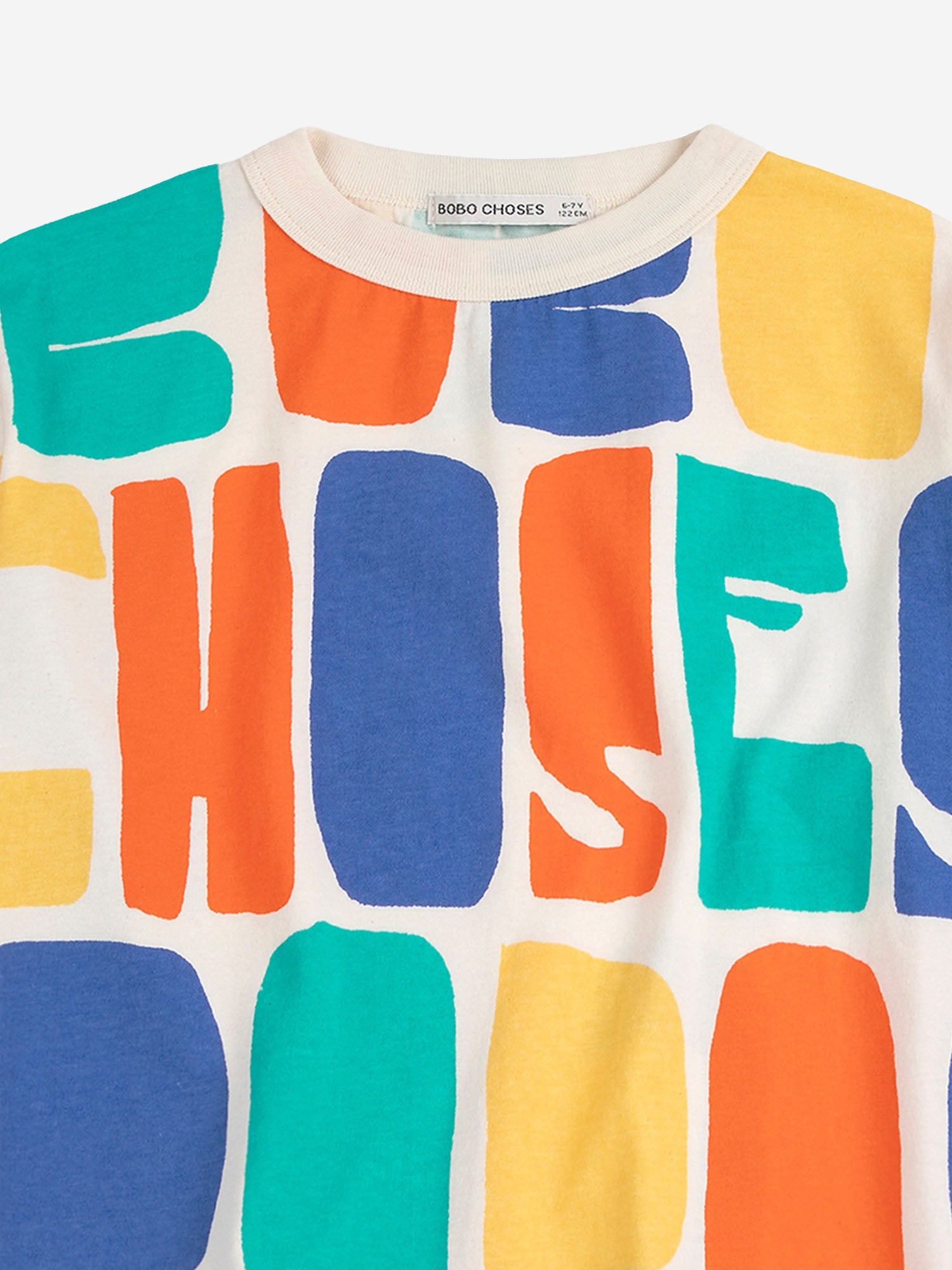 T-SHIRT IN COTONE CON LOGO B126AC137 OFFWHITE BOBO CHOSES KIDS 
