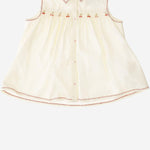 TOP SENZA MANICHE IN COTONE CON BORDI RICAMATI S06GBLW00030 103 BONPOINT KIDS 