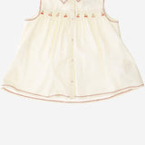 TOP SENZA MANICHE IN COTONE CON BORDI RICAMATI S06GBLW00030 103 BONPOINT KIDS 
