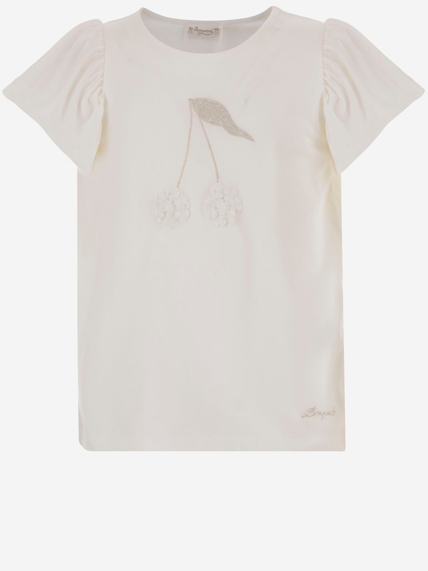 T-SHIRT IN COTONE CON MOTIVO CILIEGIE S06GTSK00008 102 BONPOINT KIDS 