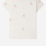 T-SHIRT IN COTONE CON MOTIVO A CILIEGIE S06GTSK00009 102 BONPOINT KIDS 