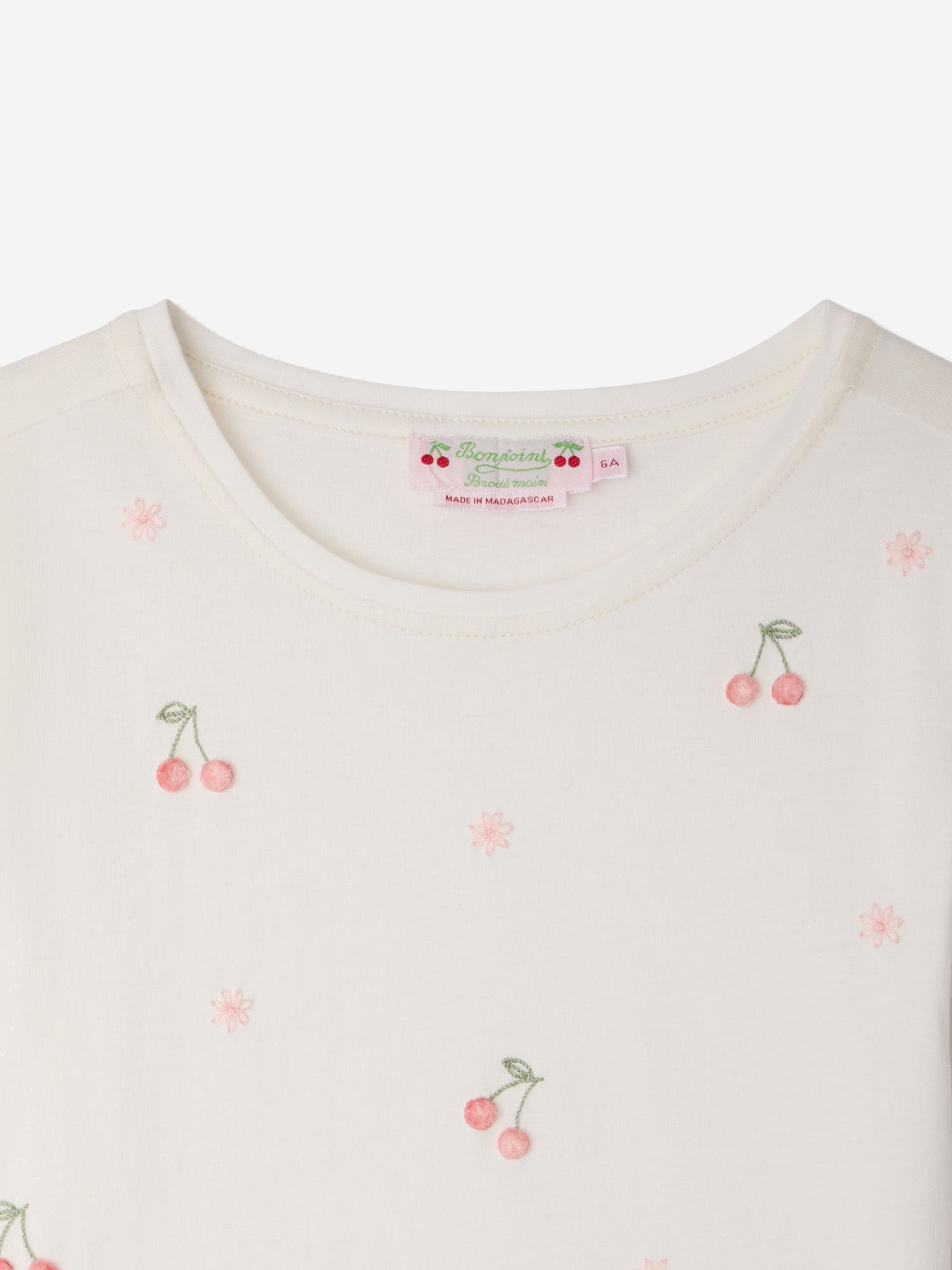 T-SHIRT IN COTONE CON MOTIVO A CILIEGIE S06GTSK00009 102 BONPOINT KIDS 
