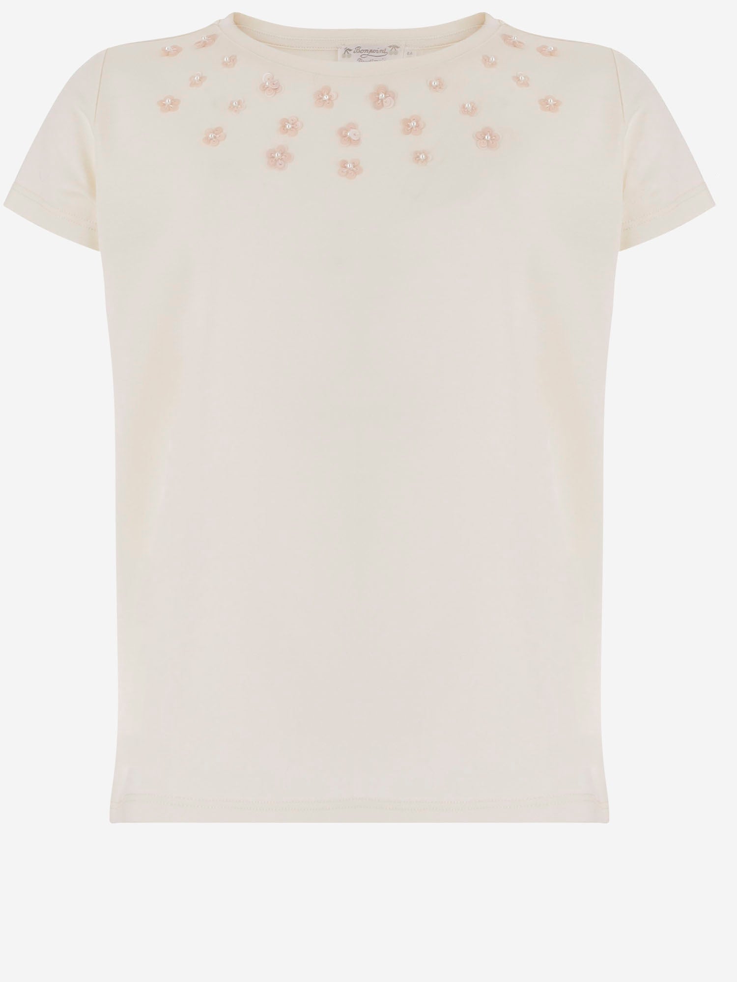T-SHIRT IN COTONE CON RICAMO FLOREALE S06GTSK00010 103 BONPOINT KIDS 