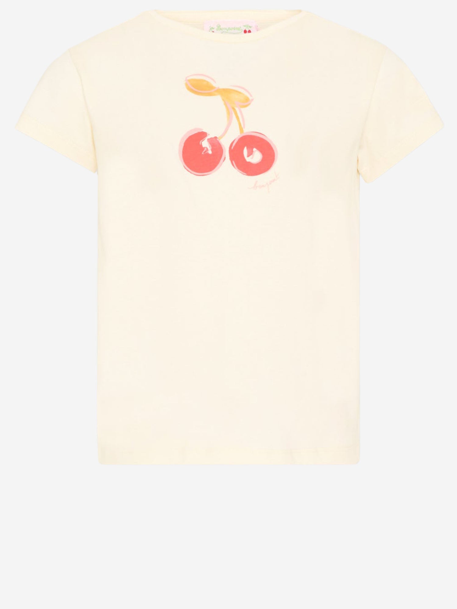 T-SHIRT IN COTONE CON MOTIVO A CILIEGIE S06GTSK00021 103 BONPOINT KIDS 
