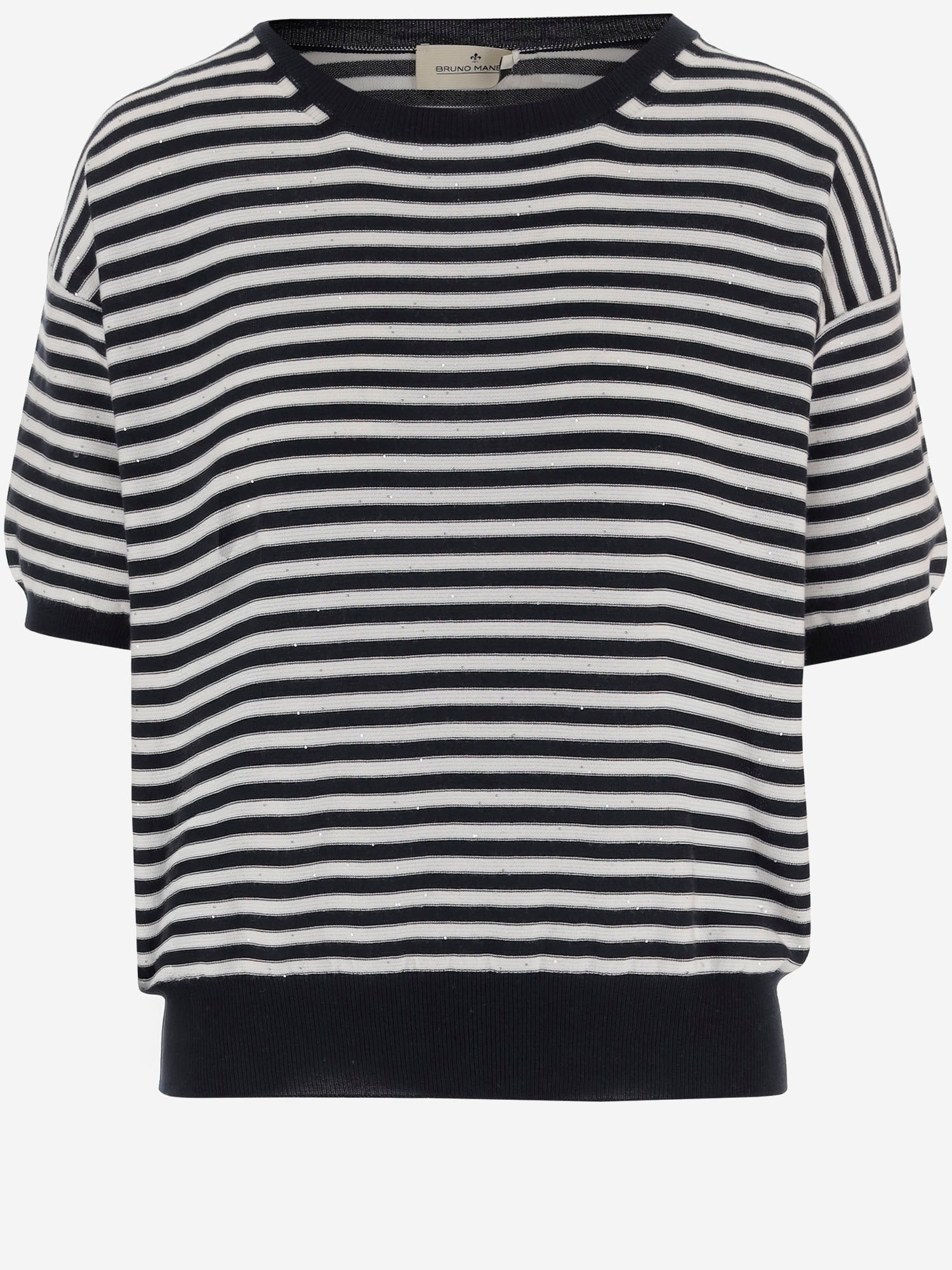 MAGLIA IN COTONE A RIGHE R2N110 100 BRUNO MANETTI 