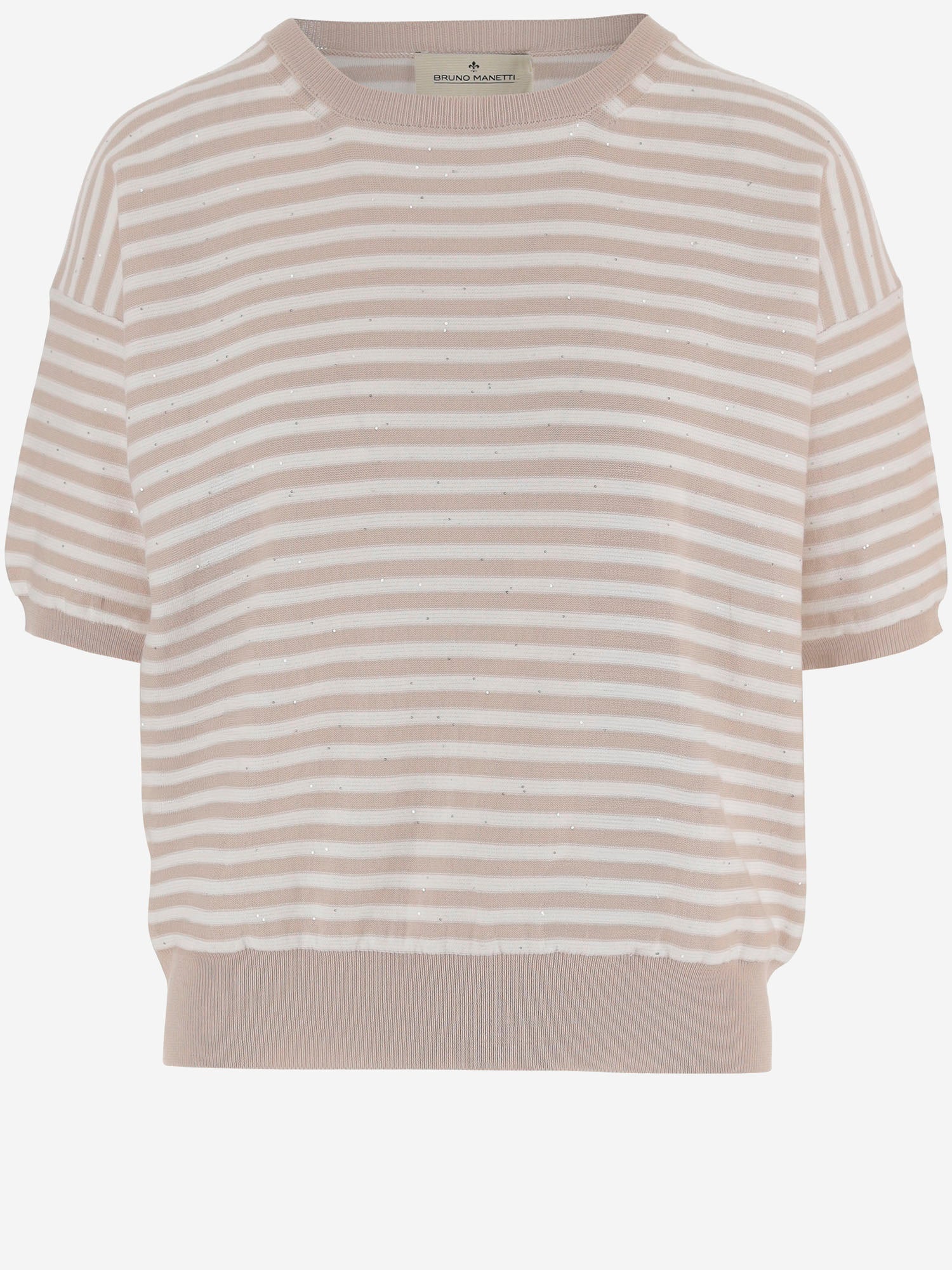 MAGLIA IN COTONE A RIGHE R2N110 416 BRUNO MANETTI 