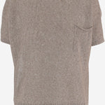 MAGLIA A MANICHE CORTE IN MISTO LINO E COTONE R2Q101 414 BRUNO MANETTI 