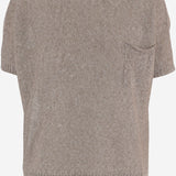 MAGLIA A MANICHE CORTE IN MISTO LINO E COTONE R2Q101 414 BRUNO MANETTI 