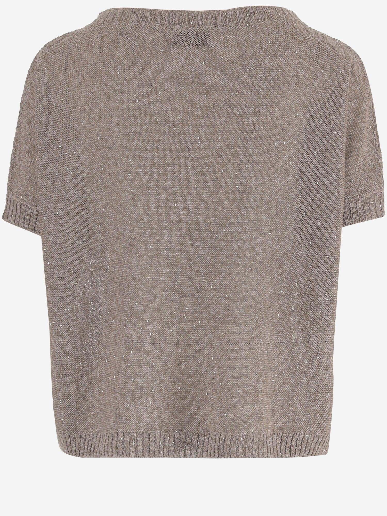 MAGLIA A MANICHE CORTE IN MISTO LINO E COTONE R2Q101 414 BRUNO MANETTI 