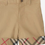 PANTALONI CORTI IN COTONE CON MOTIVO CHECK 8117173 SAND BURBERRY KIDS 