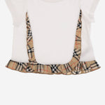 TOP IN COTONE STRETCH CON MOTIVO CHECK 8117403 WHITE BURBERRY KIDS 