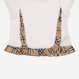TOP IN COTONE STRETCH CON MOTIVO CHECK 8117403 WHITE BURBERRY KIDS 