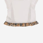 TOP IN COTONE STRETCH CON MOTIVO CHECK 8117403 WHITE BURBERRY KIDS 