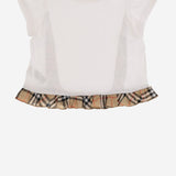 TOP IN COTONE STRETCH CON MOTIVO CHECK 8117403 WHITE BURBERRY KIDS 