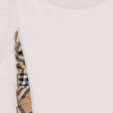TOP IN COTONE STRETCH CON MOTIVO CHECK 8117403 WHITE BURBERRY KIDS 