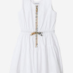 ABITO IN COTONE CON FINITURE CHECK 8117419 WHITE BURBERRY KIDS 
