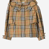 GIACCA TRENCH CON CAPPUCCIO IN COTONE CHECK 8117878 SANDIPCHECK BURBERRY KIDS 