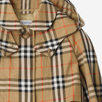 GIACCA TRENCH CON CAPPUCCIO IN COTONE CHECK 8117878 SANDIPCHECK BURBERRY KIDS 