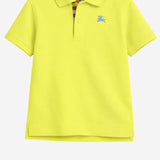 POLO IN COTONE CON LOGO 8117970 VIVIDLIME BURBERRY KIDS 