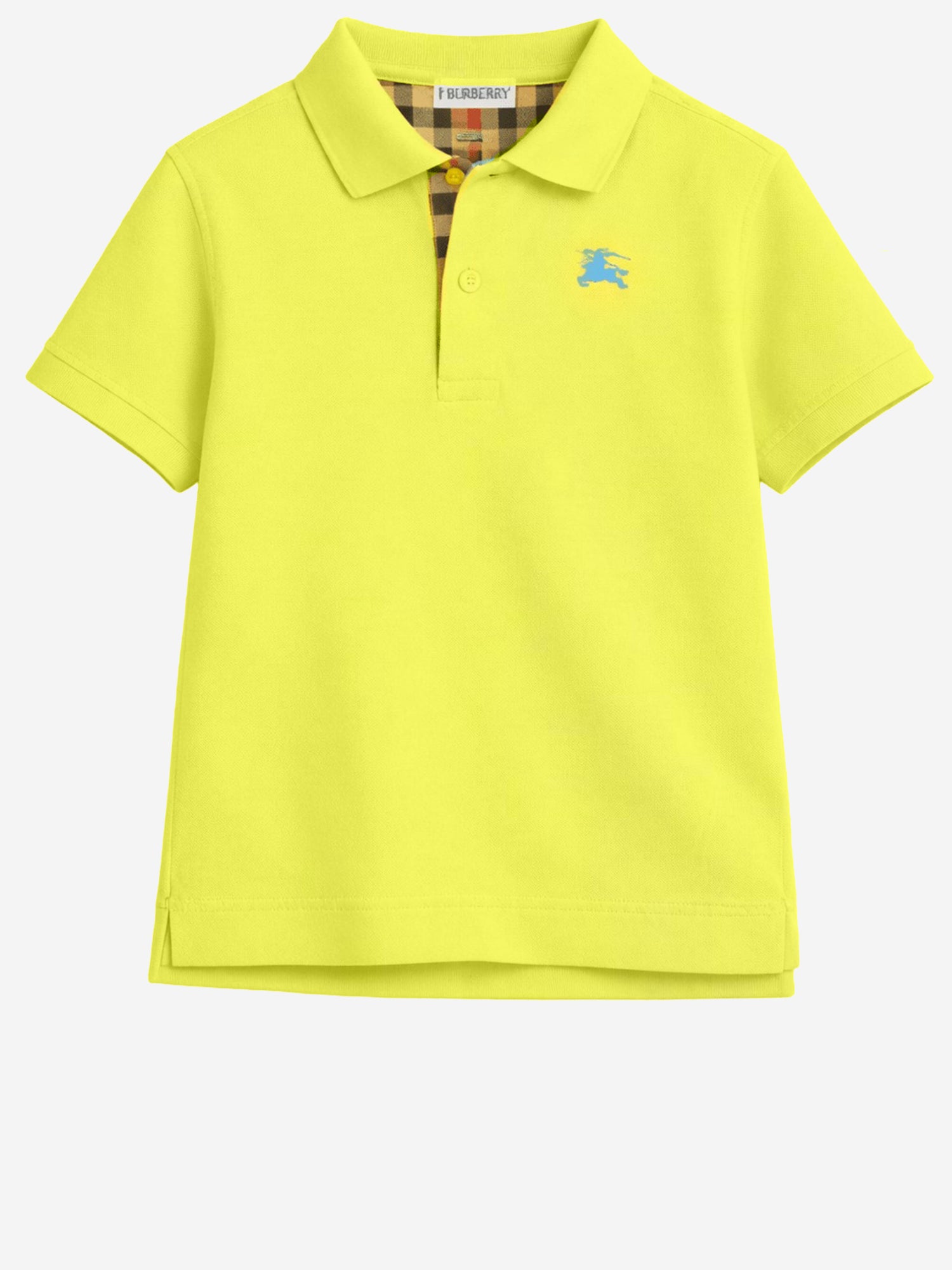 POLO IN COTONE CON LOGO 8117970 VIVIDLIME BURBERRY KIDS 