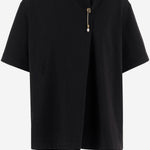 T-SHIRT IN COTONE CON SPILLA DECORATIVA 6261K21051 DeepBlack CARVEN 