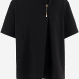 T-SHIRT IN COTONE CON SPILLA DECORATIVA 6261K21051 DeepBlack CARVEN 