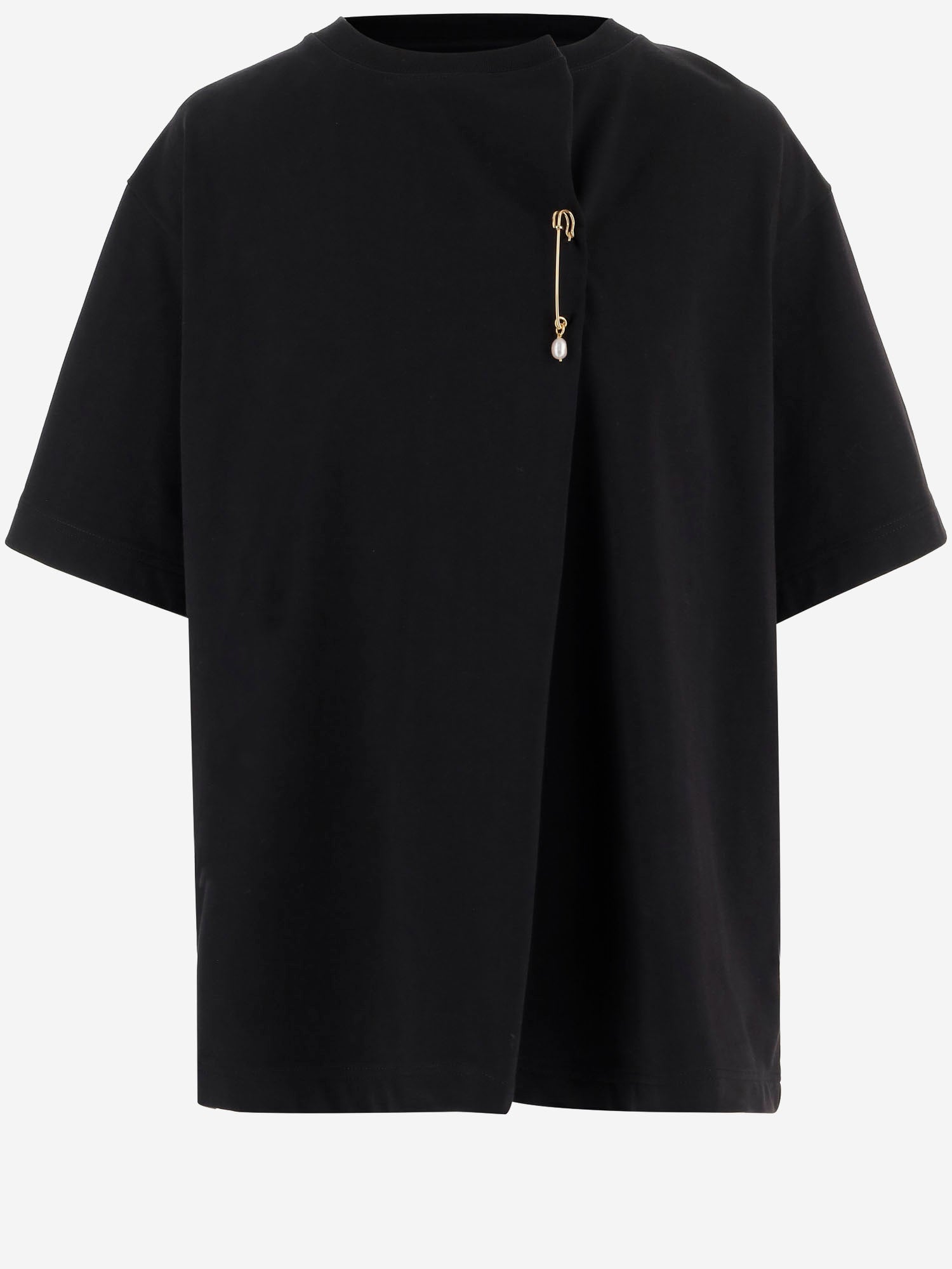 T-SHIRT IN COTONE CON SPILLA DECORATIVA 6261K21051 DeepBlack CARVEN 