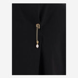 T-SHIRT IN COTONE CON SPILLA DECORATIVA 6261K21051 DeepBlack CARVEN 