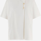 T-SHIRT IN COTONE CON SPILLA DECORATIVA 6261K21051 White CARVEN 