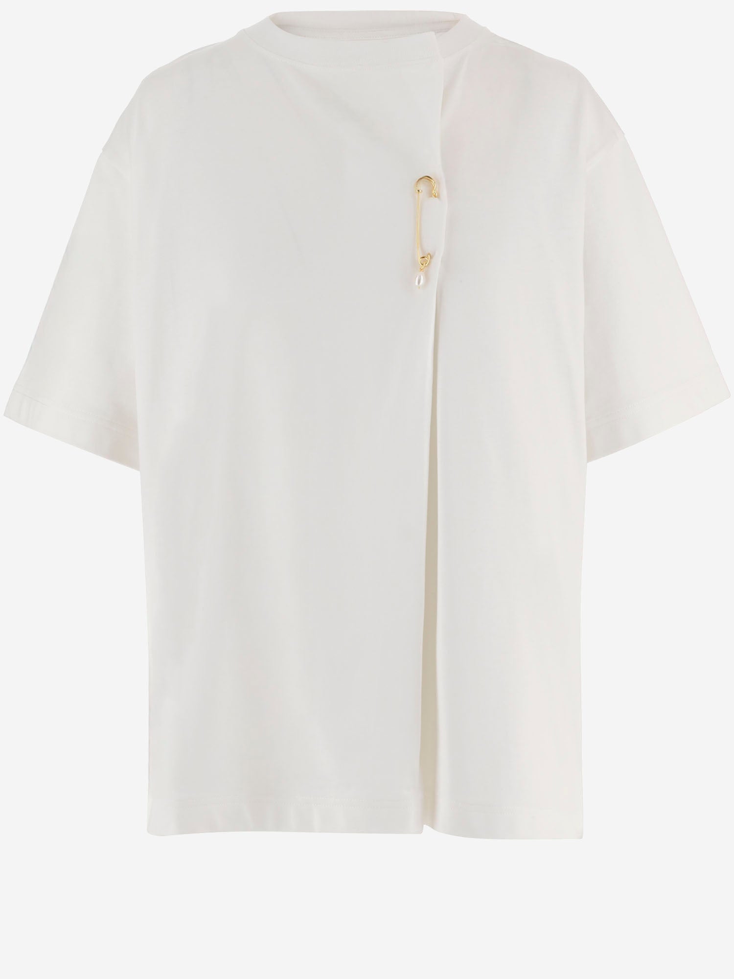 T-SHIRT IN COTONE CON SPILLA DECORATIVA 6261K21051 White CARVEN 