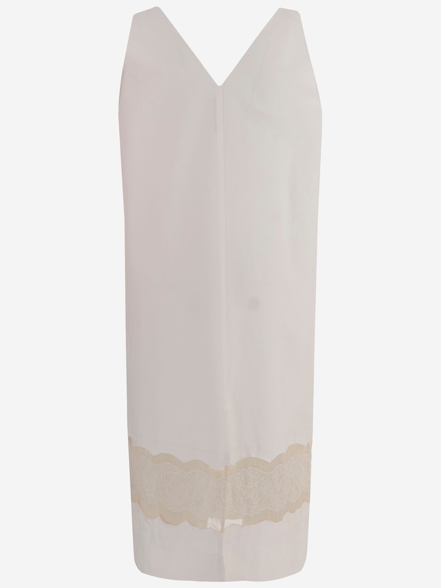 ABITO IN COTONE CON DETTAGLIO IN PIZZO 6261K21078 White CARVEN 