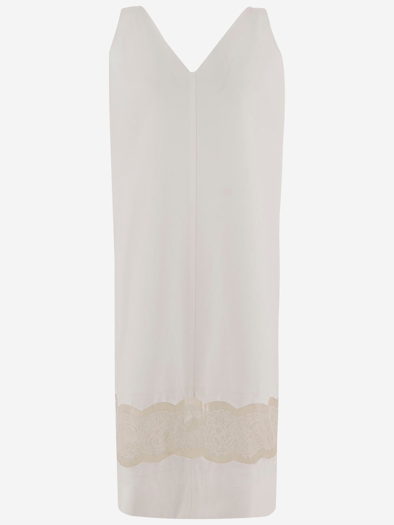 ABITO IN COTONE CON DETTAGLIO IN PIZZO 6261K21078 White CARVEN 