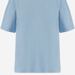 T-SHIRT IN COTONE CON STAMPA POSTERIORE 6261K21081 Aqua CARVEN 