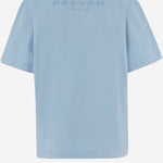T-SHIRT IN COTONE CON STAMPA POSTERIORE 6261K21081 Aqua CARVEN 